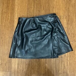 Black Faux Leather Mini Skirt